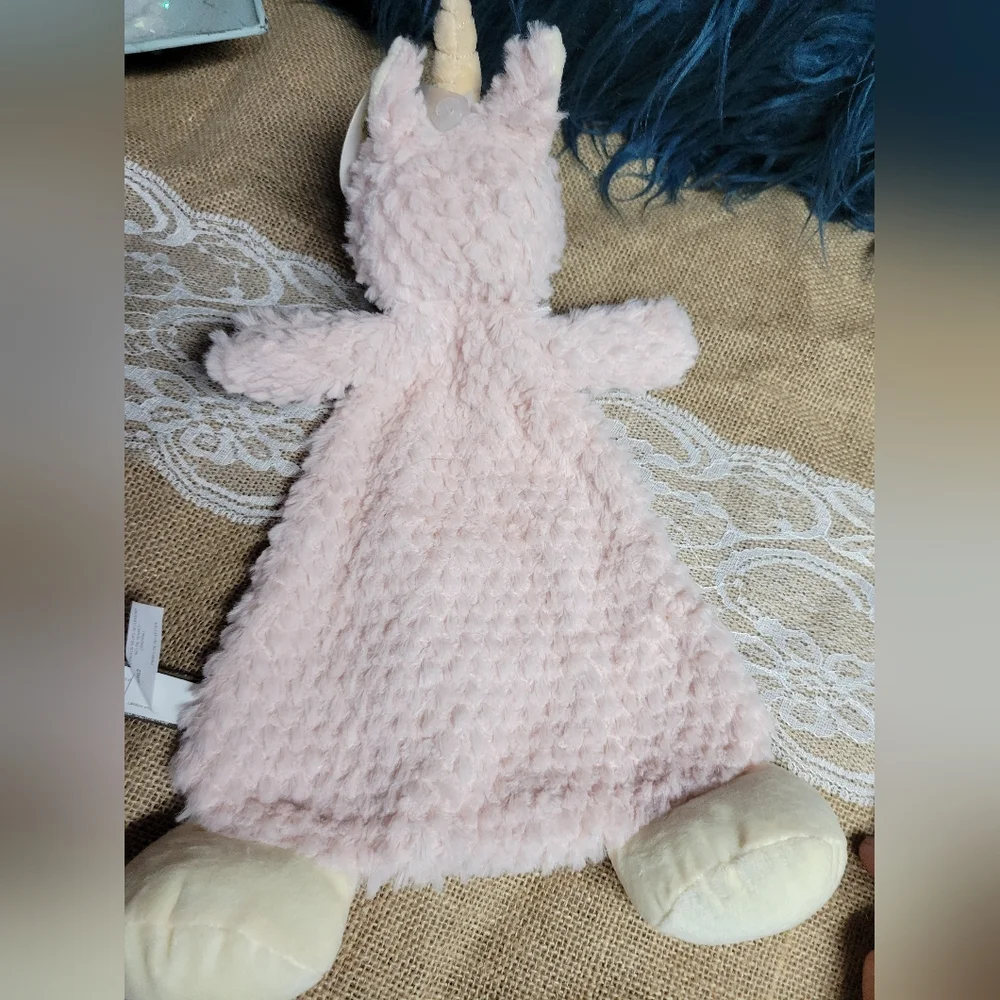 Demdaco plush unicorn rattle blanket